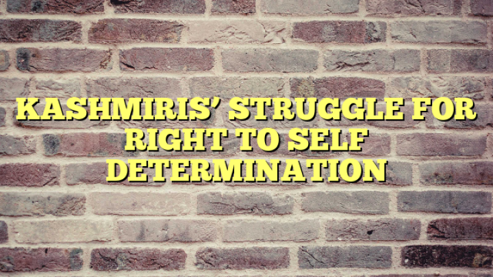 KASHMIRIS’ STRUGGLE FOR RIGHT TO SELF DETERMINATION