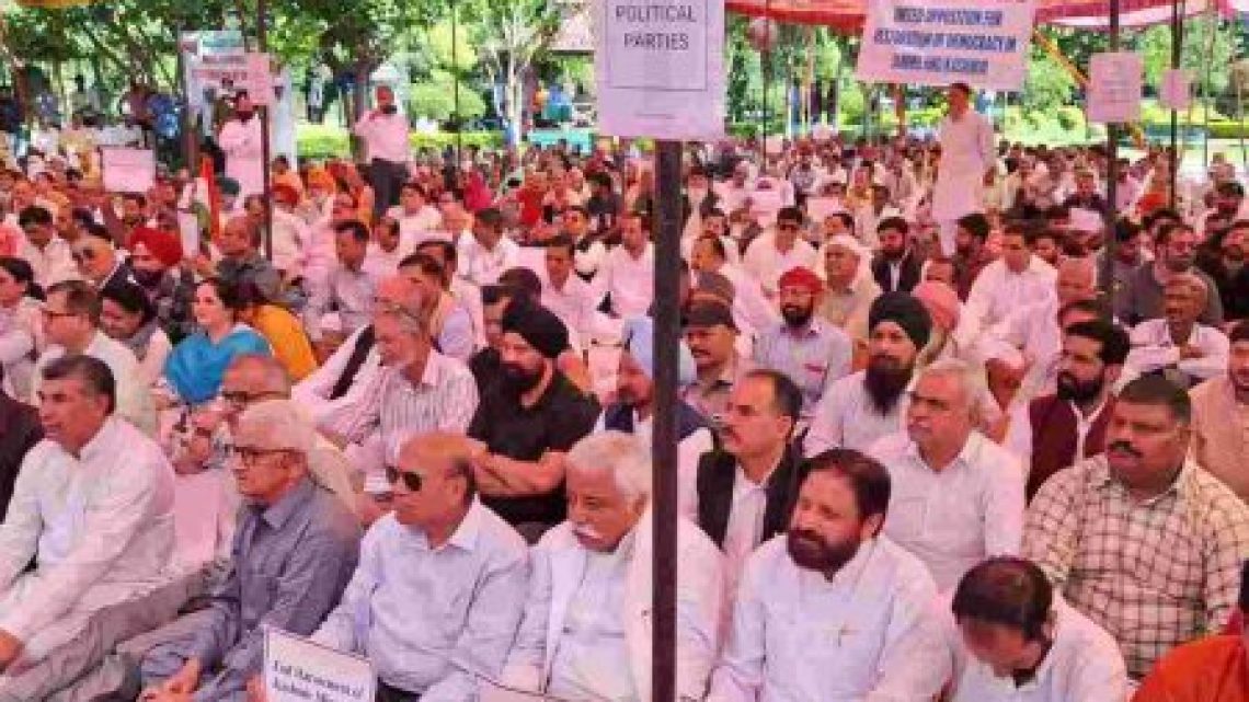 Political Parties Protest to Safeguard Their Political Rights in IIOJ&K