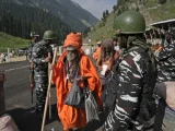 Pilgrims make their way through the Kashmir valley ahead of the annual Amarnath Yatra, set to begin on Friday, July 3.