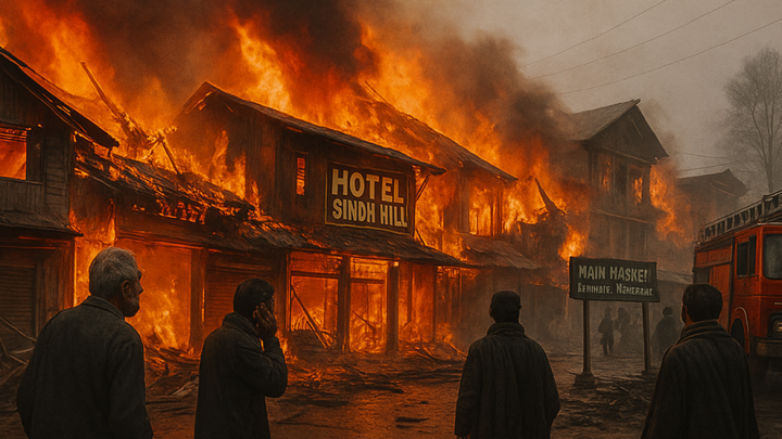 Fire Destroys Shops in Gandarbal’s Kangan Market; No Casualties Reported