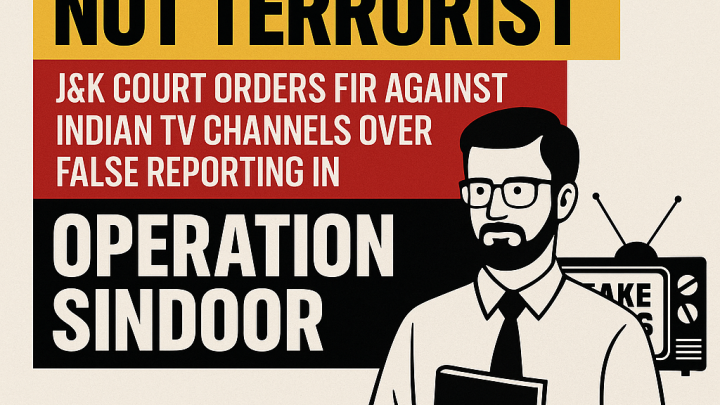 Teacher, Not Terrorist: J&K Court Orders FIR Against Indian TV Channels Over False Reporting in Operation Sindoor