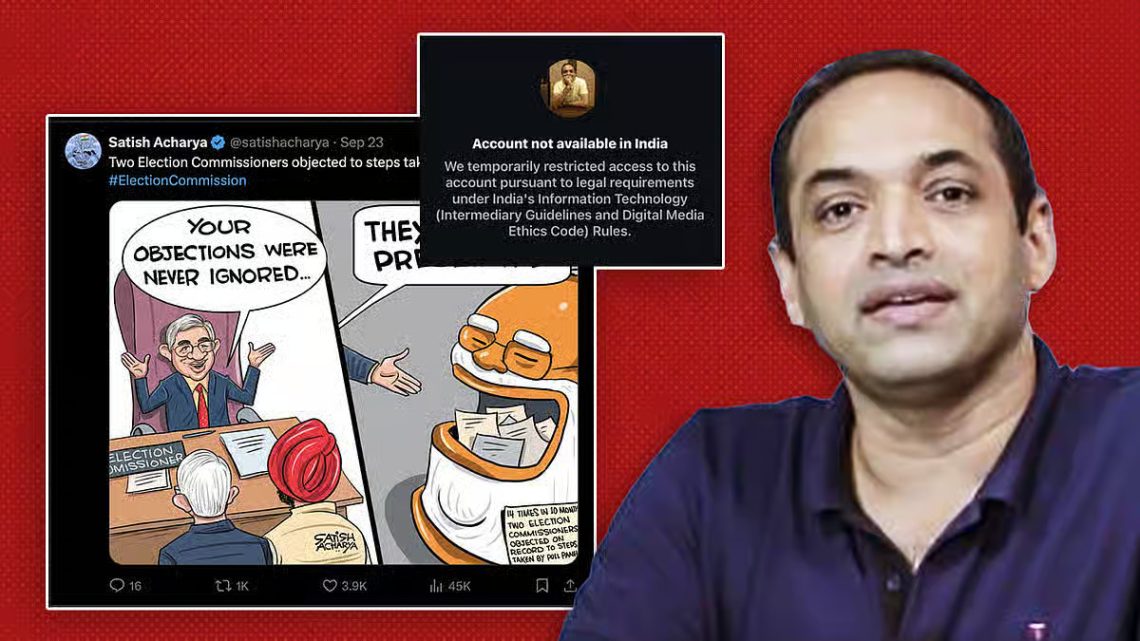 Modi Regime Uses Digital Censorship to Block Satish Acharya Cartoons Exposing Election Commission Flaws